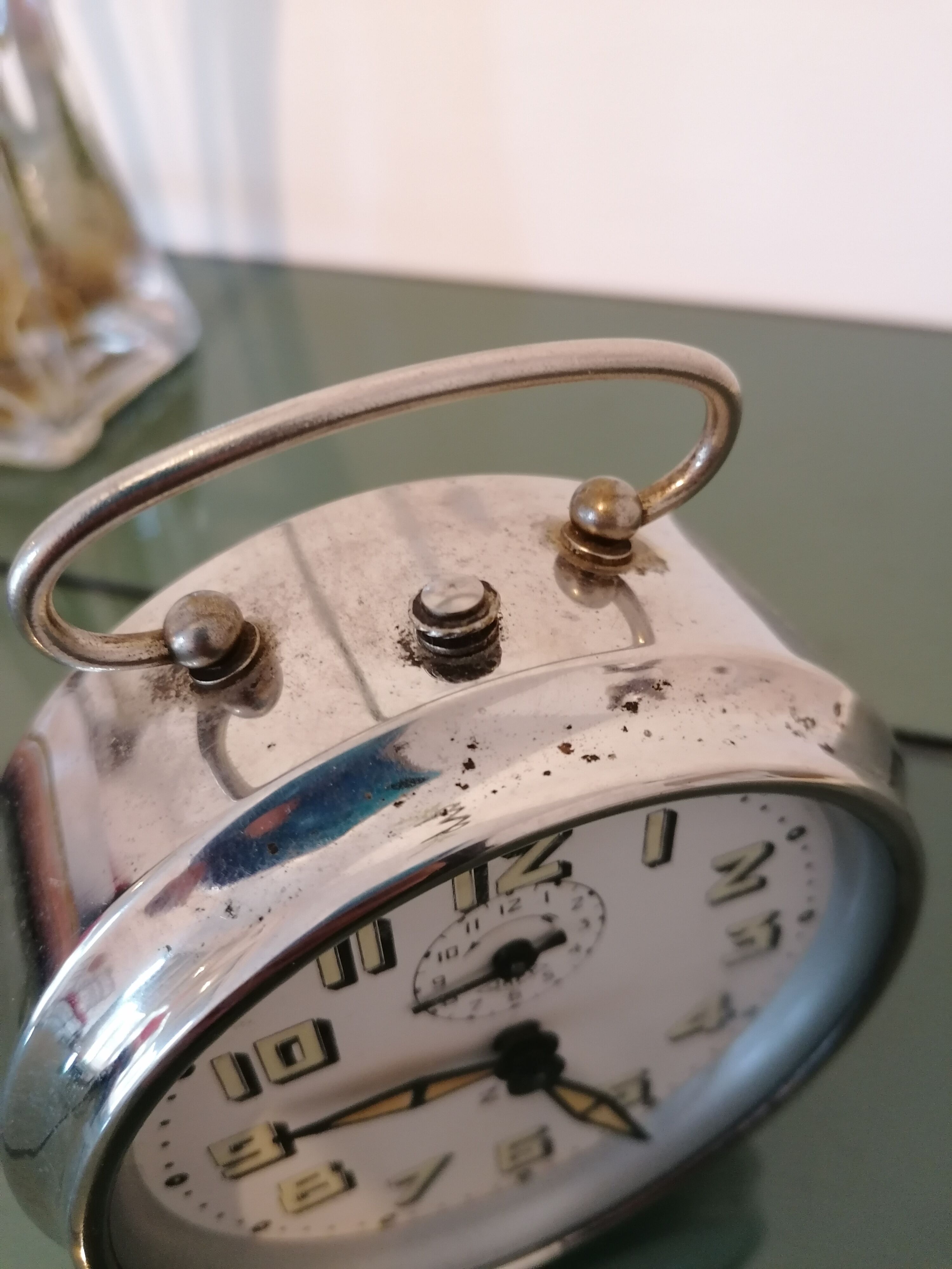 Ancien réveil mécanique Japy - ZON - métal chromé - Phosphorescent - Circa 1920