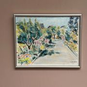 Original Swedish Oil On Canvas – “Landscape” By Lena Jenny Malmajo – Dated 2000 – Vintage & Framed