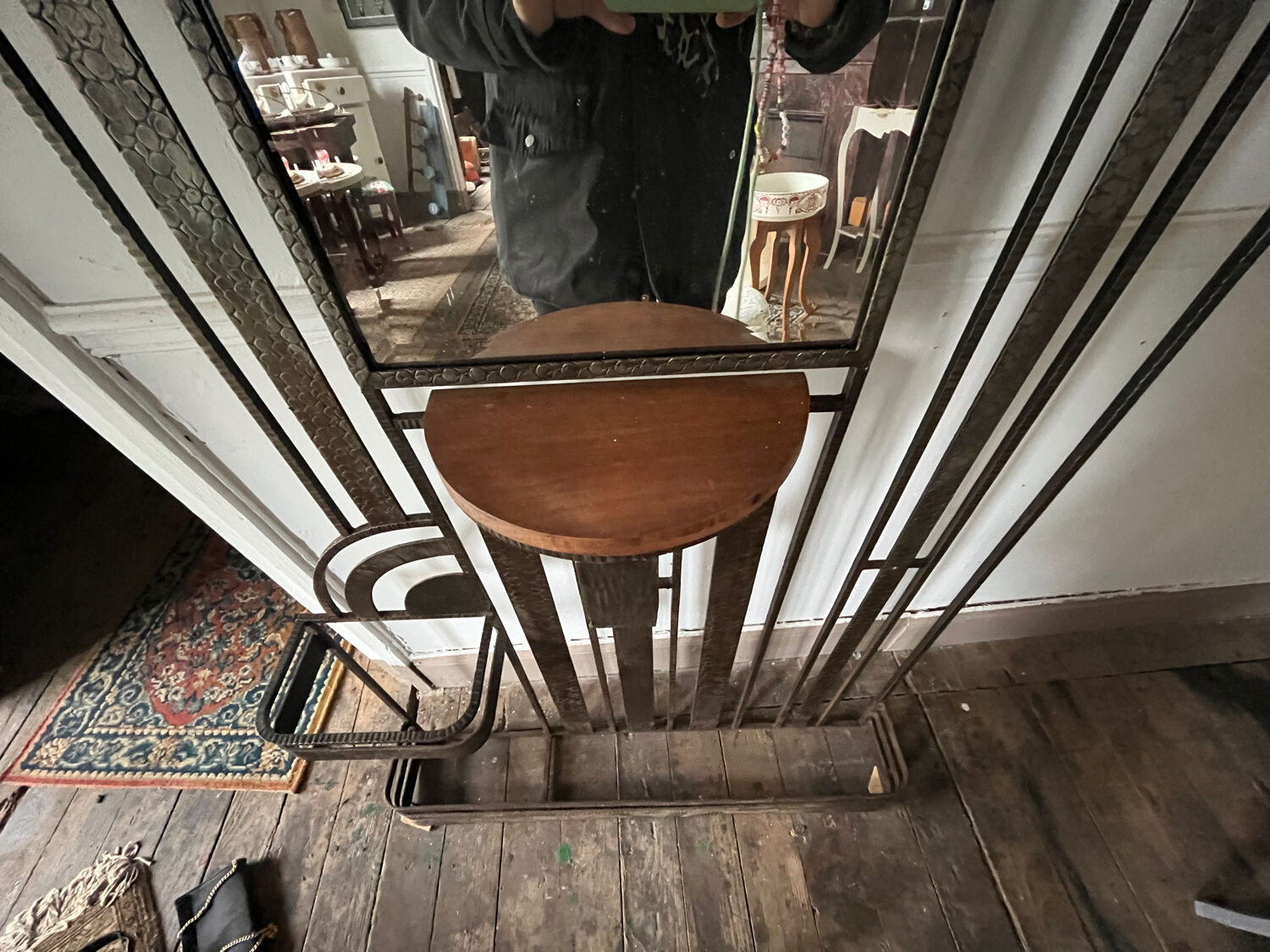 Wrought iron coat rack for the entrance