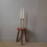 Pair of old brass candlesticks gold metal candelabra candlesticks Scandinavian country decoration