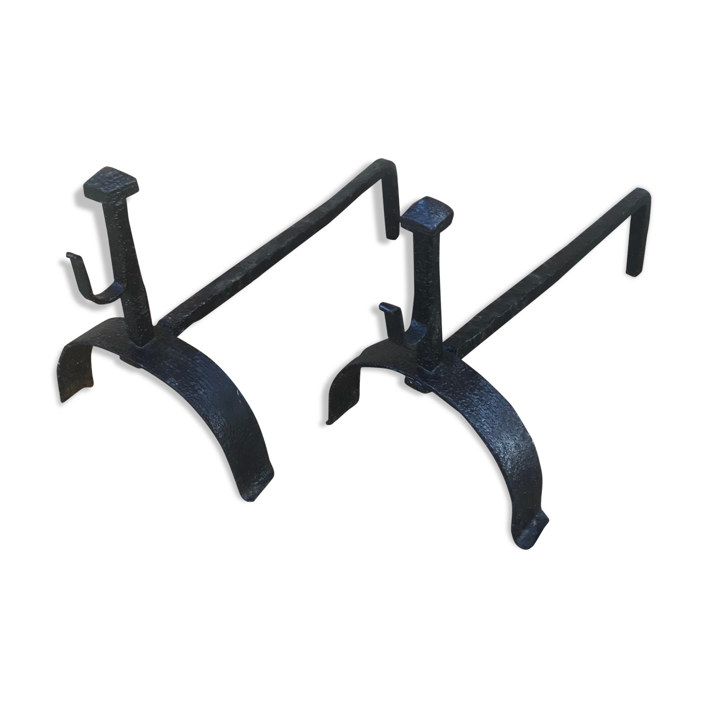 Pair de landiers wrought iron