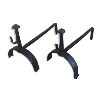 Pair de landiers wrought iron