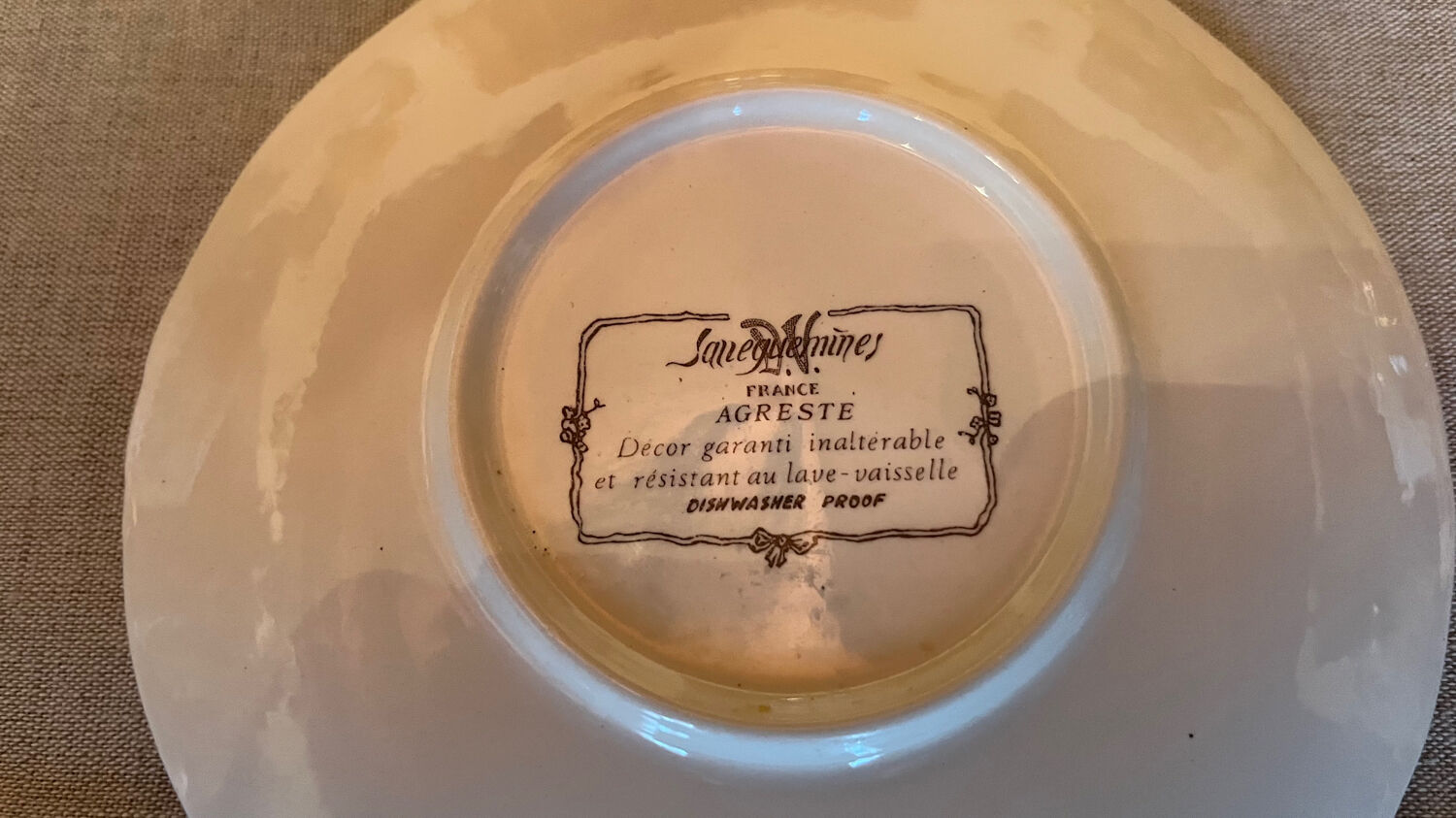 Lot de 4 dessous de tasses Sarreguemines