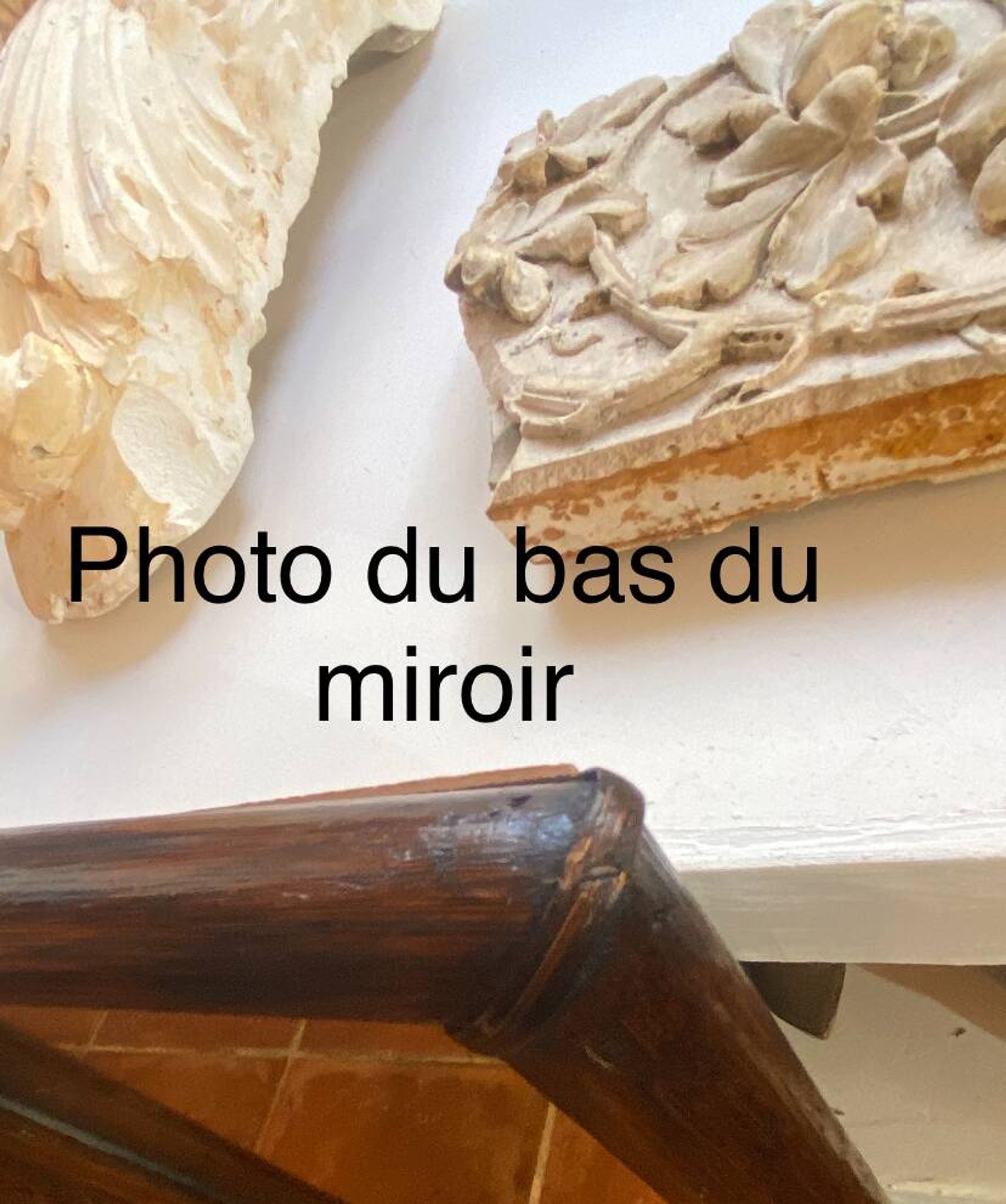 Miroir bois 37x60 cm, années 80