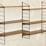 Antique Large Double Wall Shelf - Metal & Wood - 50/60's