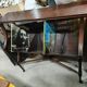 Two-tier mahogany magazine/vinyl rack