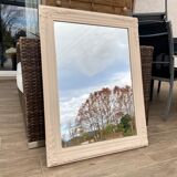 Carved sunflower matte beige mirror