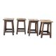 Set of 4 antique wooden farm stools