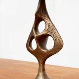 Brutalist metal candlestick mid-century