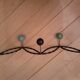 Wrought iron coat rack and wooden balls 5 hooks