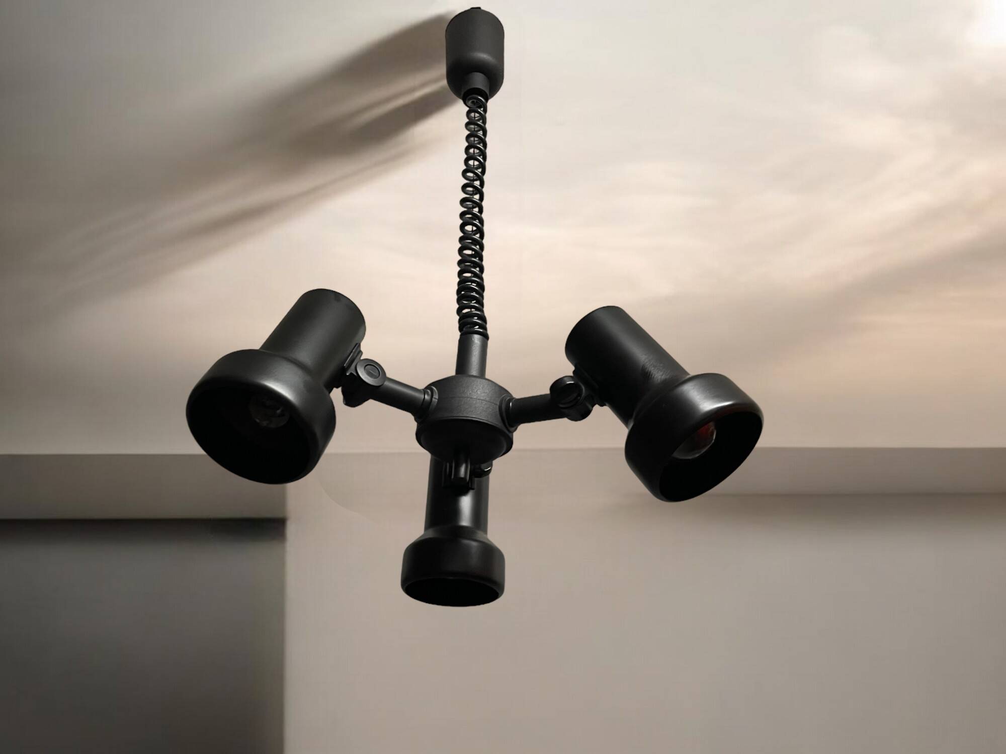 Industrial retractable adjustable 3 spot light  chandelier