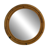 Round rattan mirror from the 60s Spain