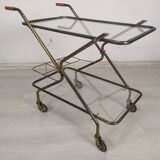 Chariot roulant laiton vintage