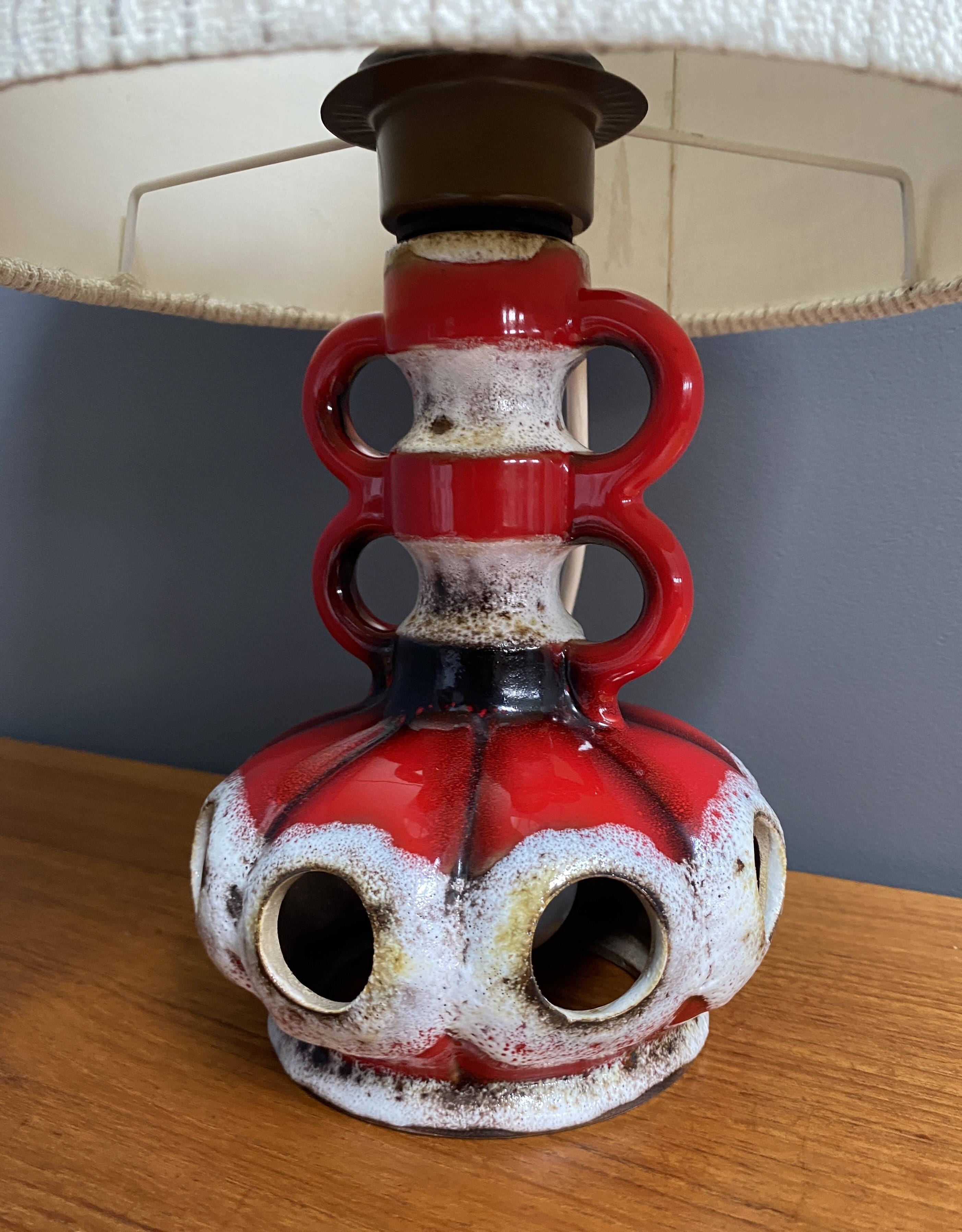 West Germany ceramic table lamp 1970s
