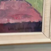 Original Swedish Oil on Canvas – “Asters in a Ceramic Vase” by Eric Lundgren – Signed – Vintage and Framed – 60 × 54 cm (23.6" × 21.3")