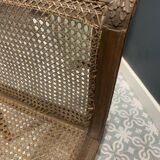 Louis XVI style wooden and cane bench