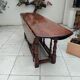 Antique large Gateleg table from the 16th century, oak with marquetry of a rose of the winds.