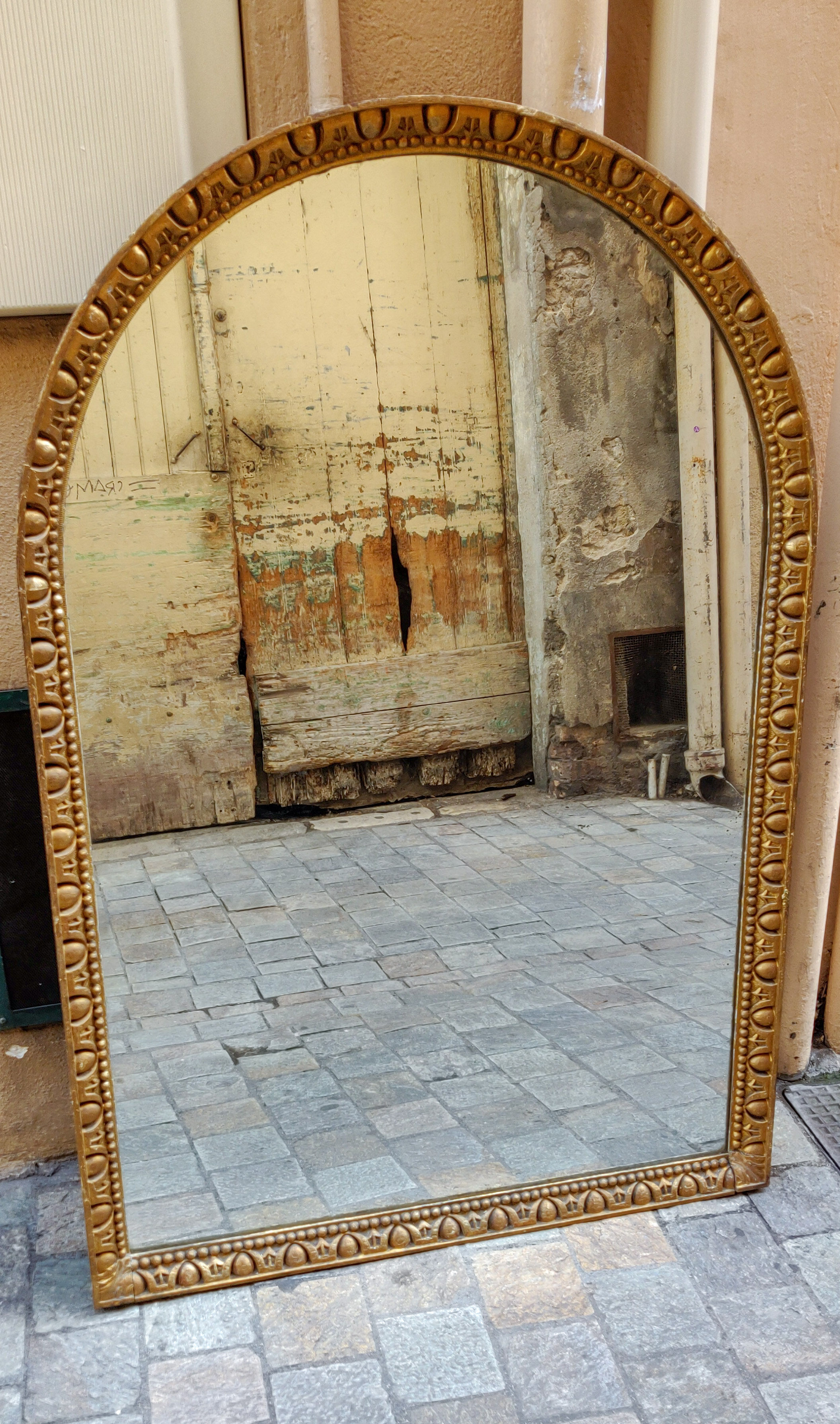 Mirror vaulted wooden end XIX 155x103cm