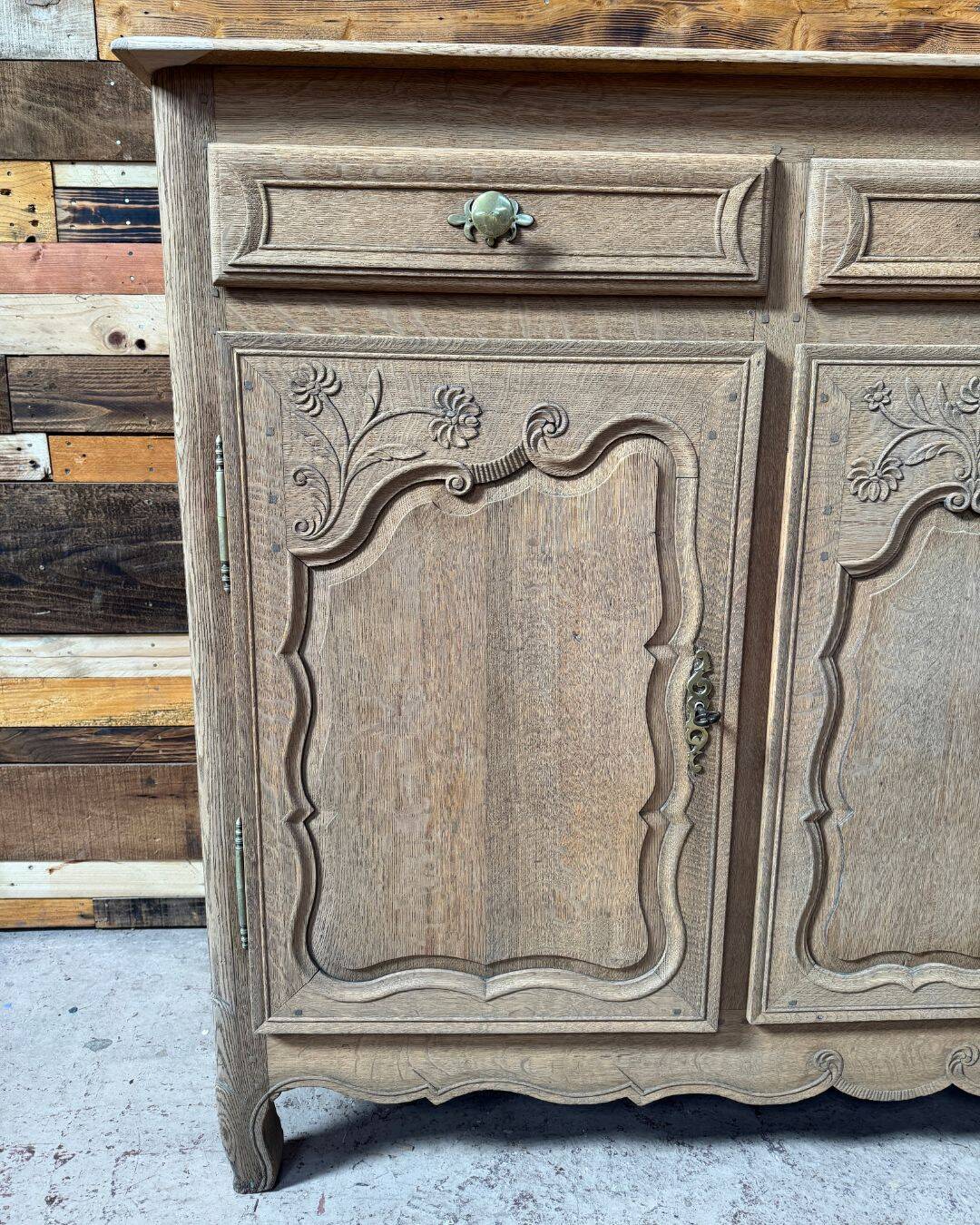 Solid oak buffet - sandblasted - late 18th century