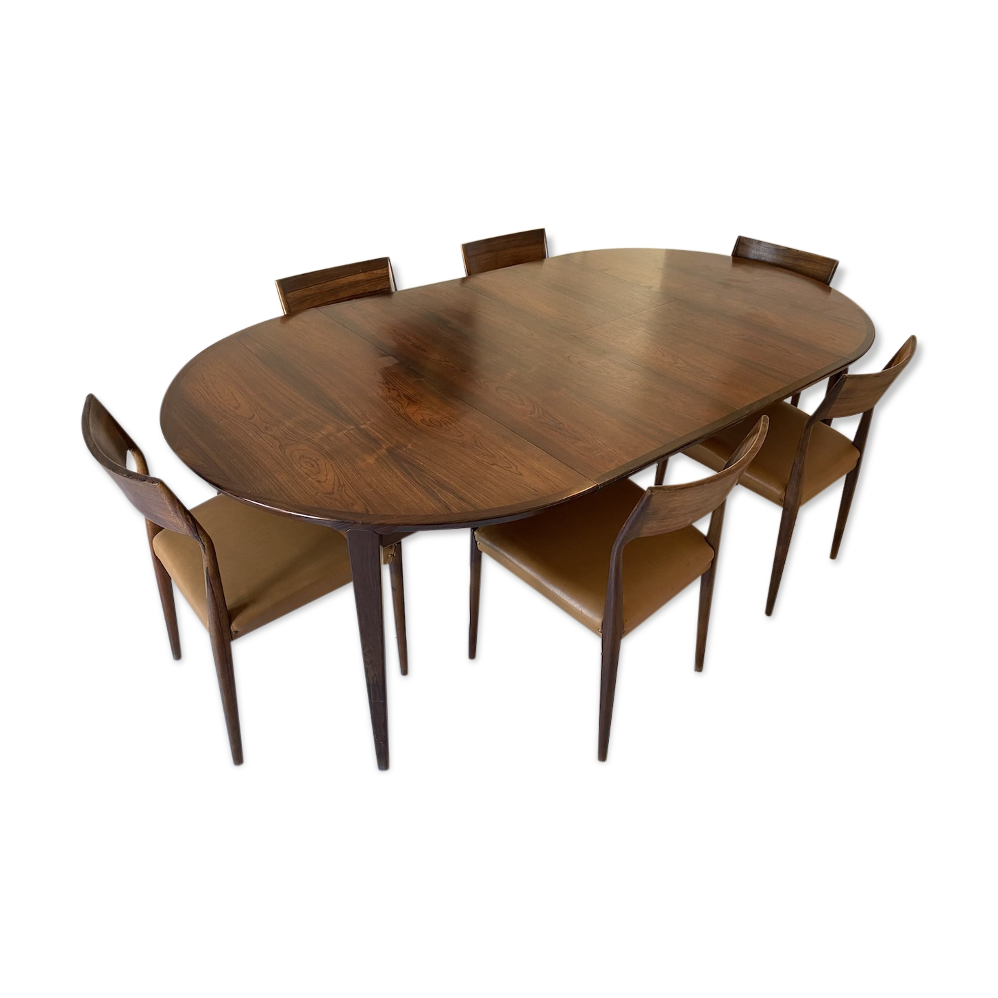 Mle 38 rio rosewood dining table by Henry Rosengren Hansen and 6 matching chairs