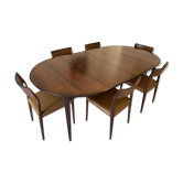 Mle 38 rio rosewood dining table by Henry Rosengren Hansen and 6 matching chairs