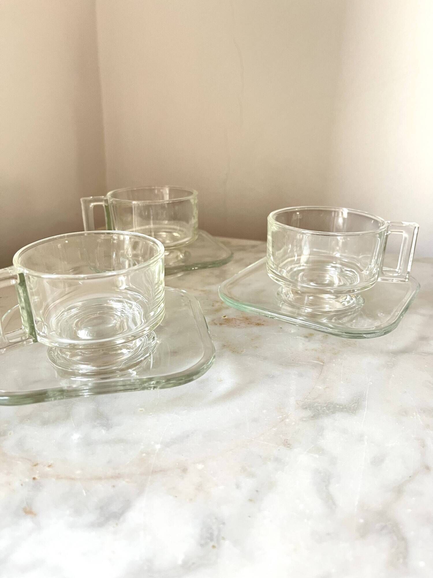 1 Joe Colombo “Arno” Coffee Cup & Saucer – Vintage Italian Modern Glass