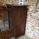 Antique printer's style wooden workshop furniture – mesh door
