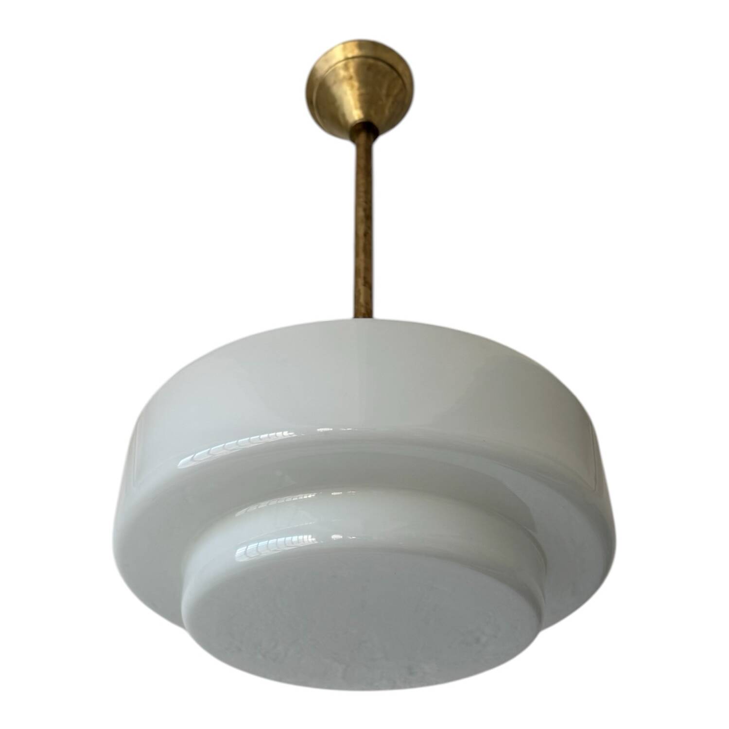 Lustre Art Déco opaline style Bauhaus