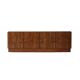 Italian Oak Wood Sideboard with Travertine Marble Top and Hand Carved Patte