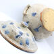 Soupière bohème en grès gris et ses tâches bleues