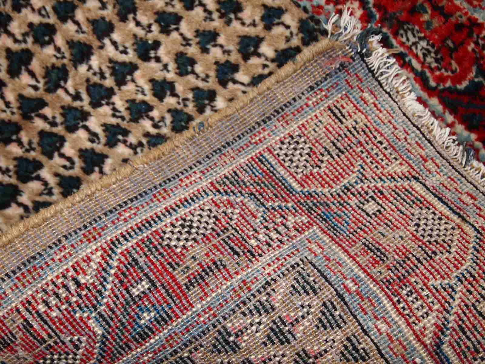 Vintage Indian Carpet Seraband handmade 65cm x 125cm 1970s, 1C801