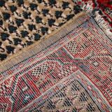 Vintage Indian Carpet Seraband handmade 65cm x 125cm 1970s, 1C801