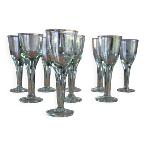 9 verres bullés sur - pied