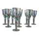 9 small stemmed sparkling glasses H 13 cm