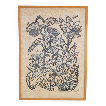Wil Willerijn, Blackthorn, Etching on Handmade Paper, 1966