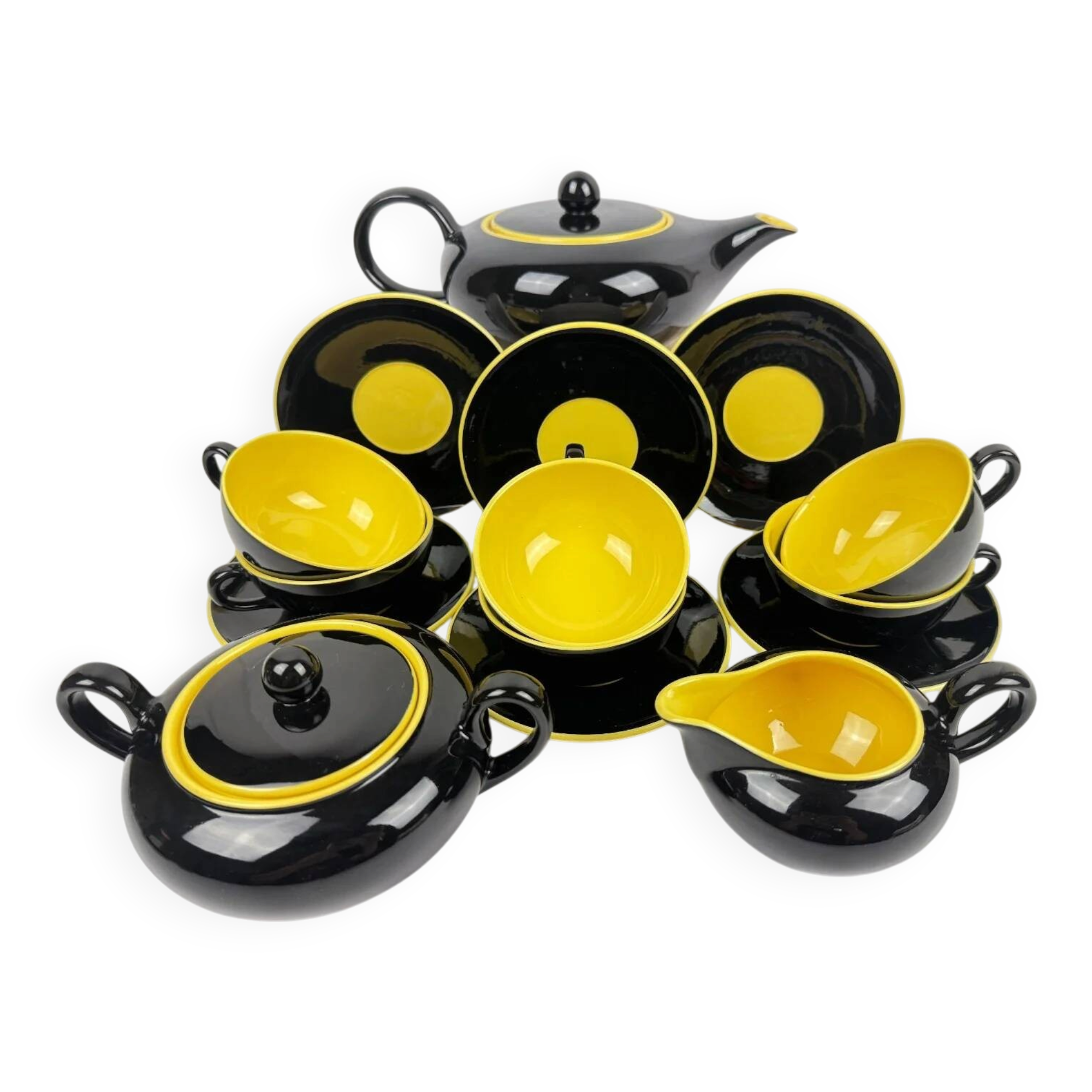 Tea service Villeroy & Boch, Mettlach, France-Sarre around 1950, Biarritz