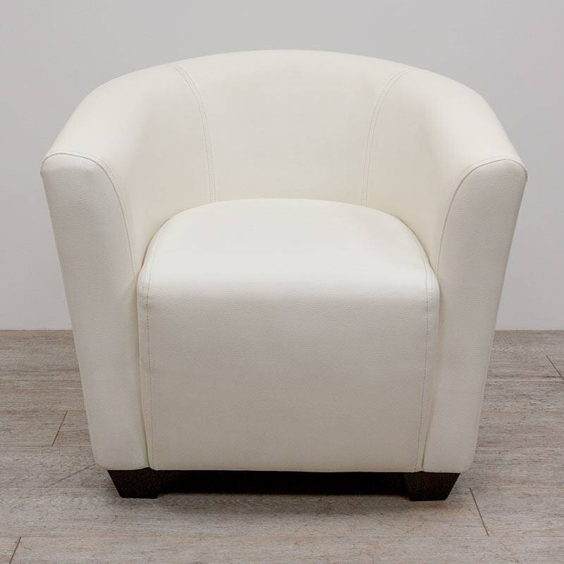 White faux leather armchair