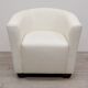 Chauffeuse en simili cuir blanc