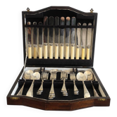 Corona Sheffield Stainless Steel Cutlery Set, 38 Pieces, Cream Bone-Effect
