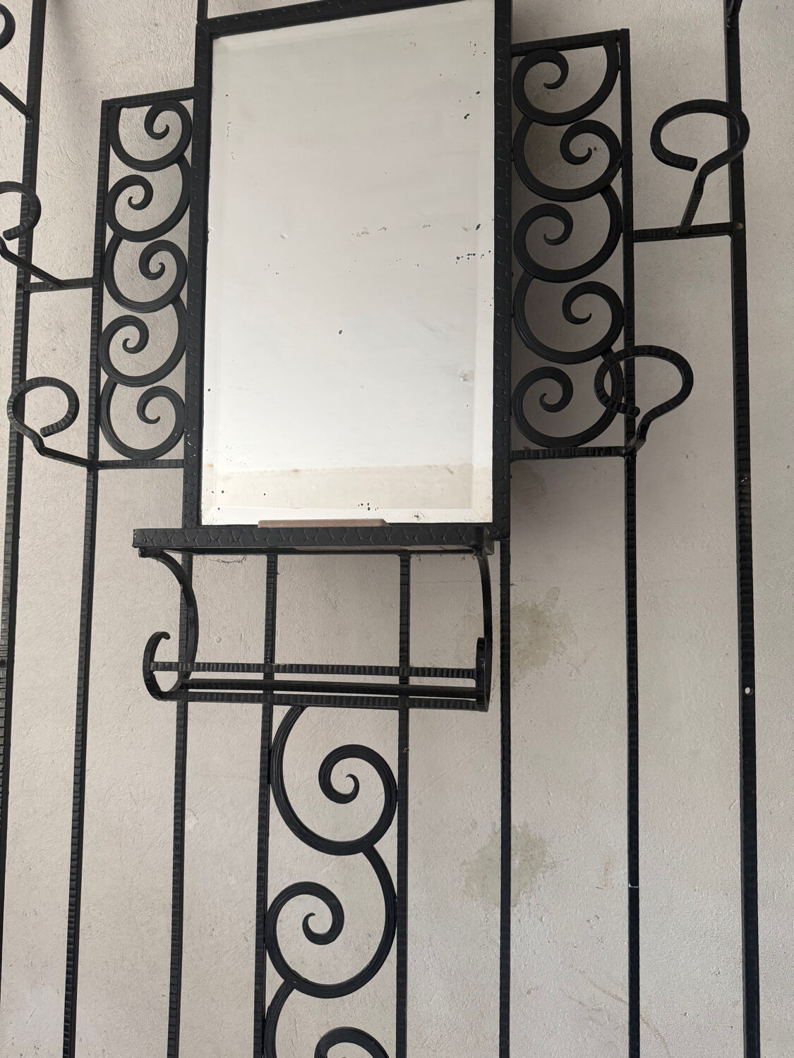 Wrought iron coat rack