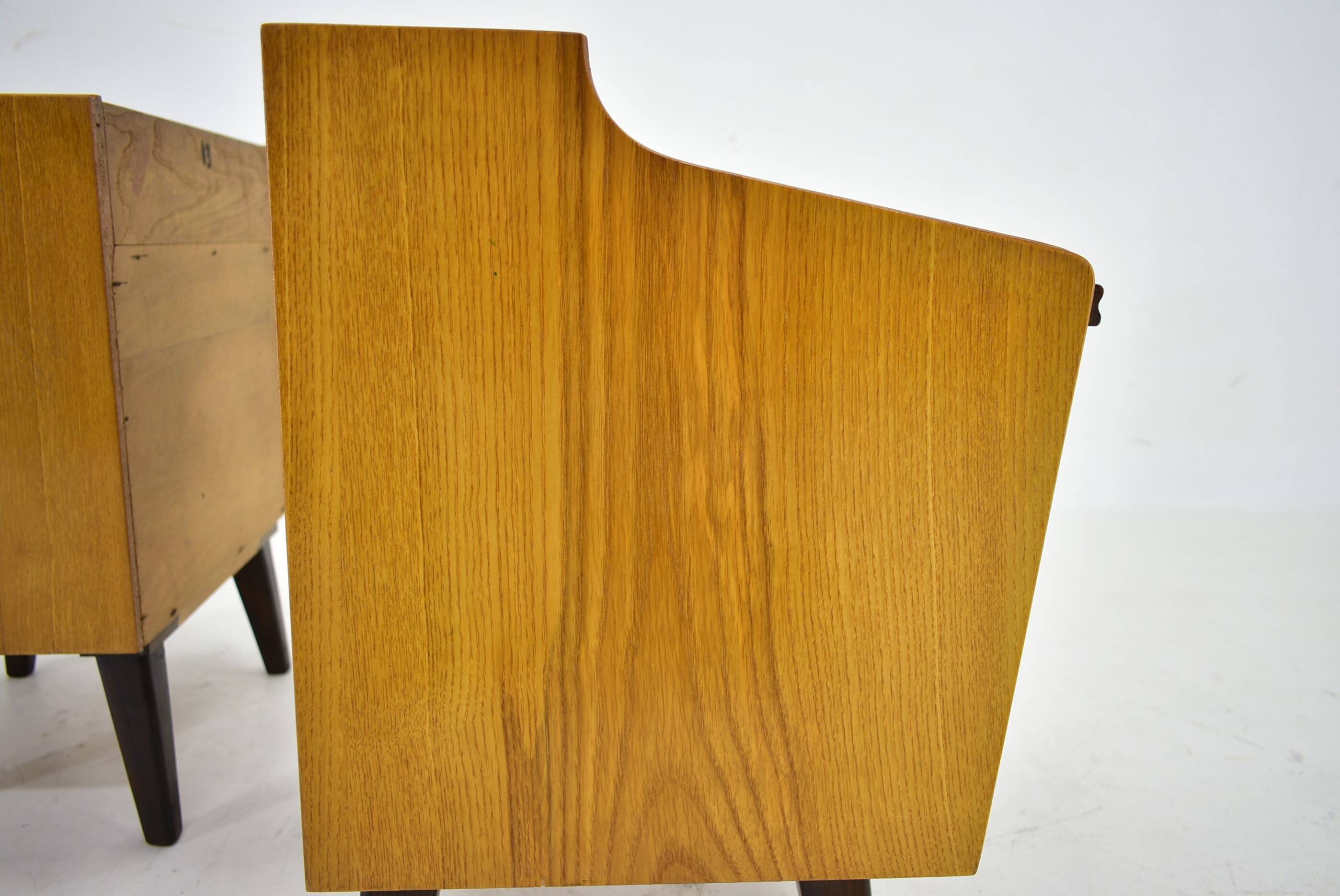 1960s pair of midcentury bedside tables by Mojmir Požár, Czechoslovakia
