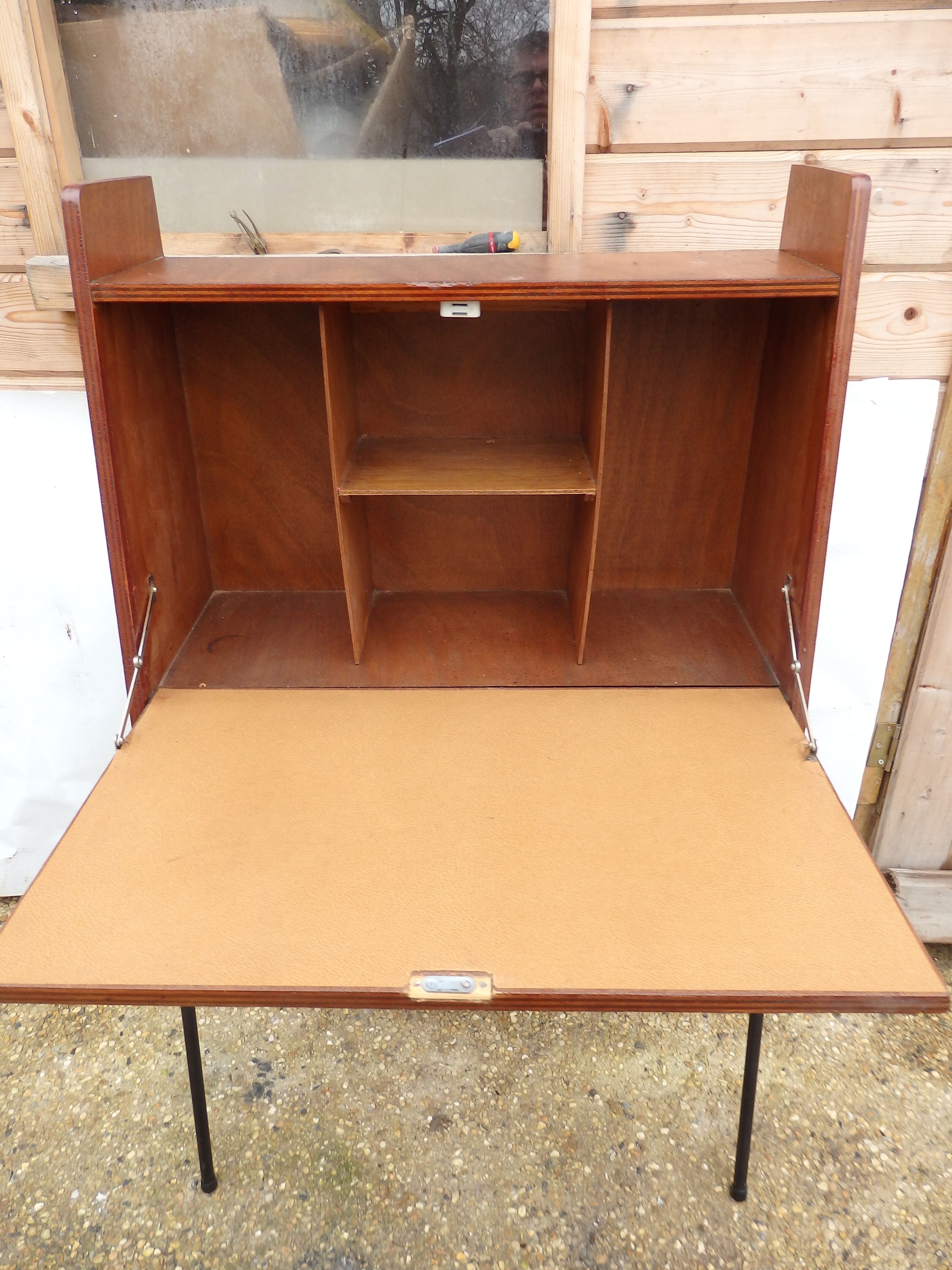 Meuble secrétaire vintage pieds compas