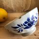 Ancient bowl Digoin blue flowers