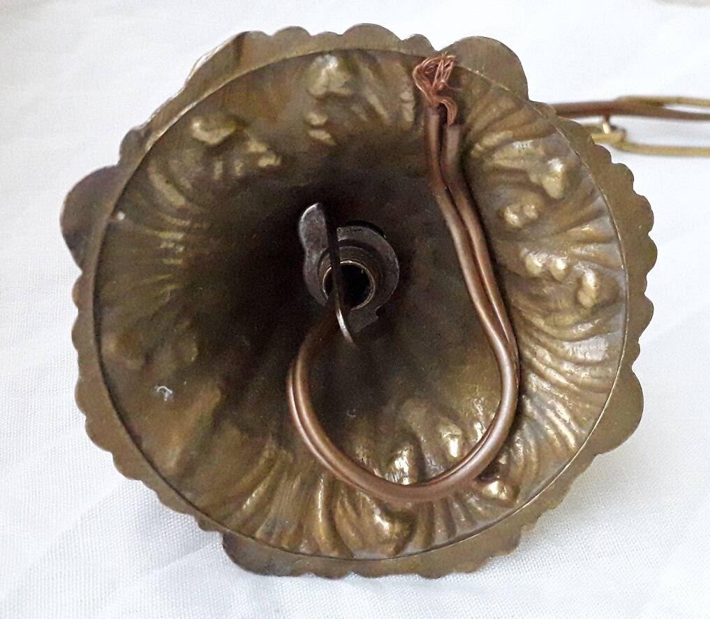 Green and bronze glass pendant light