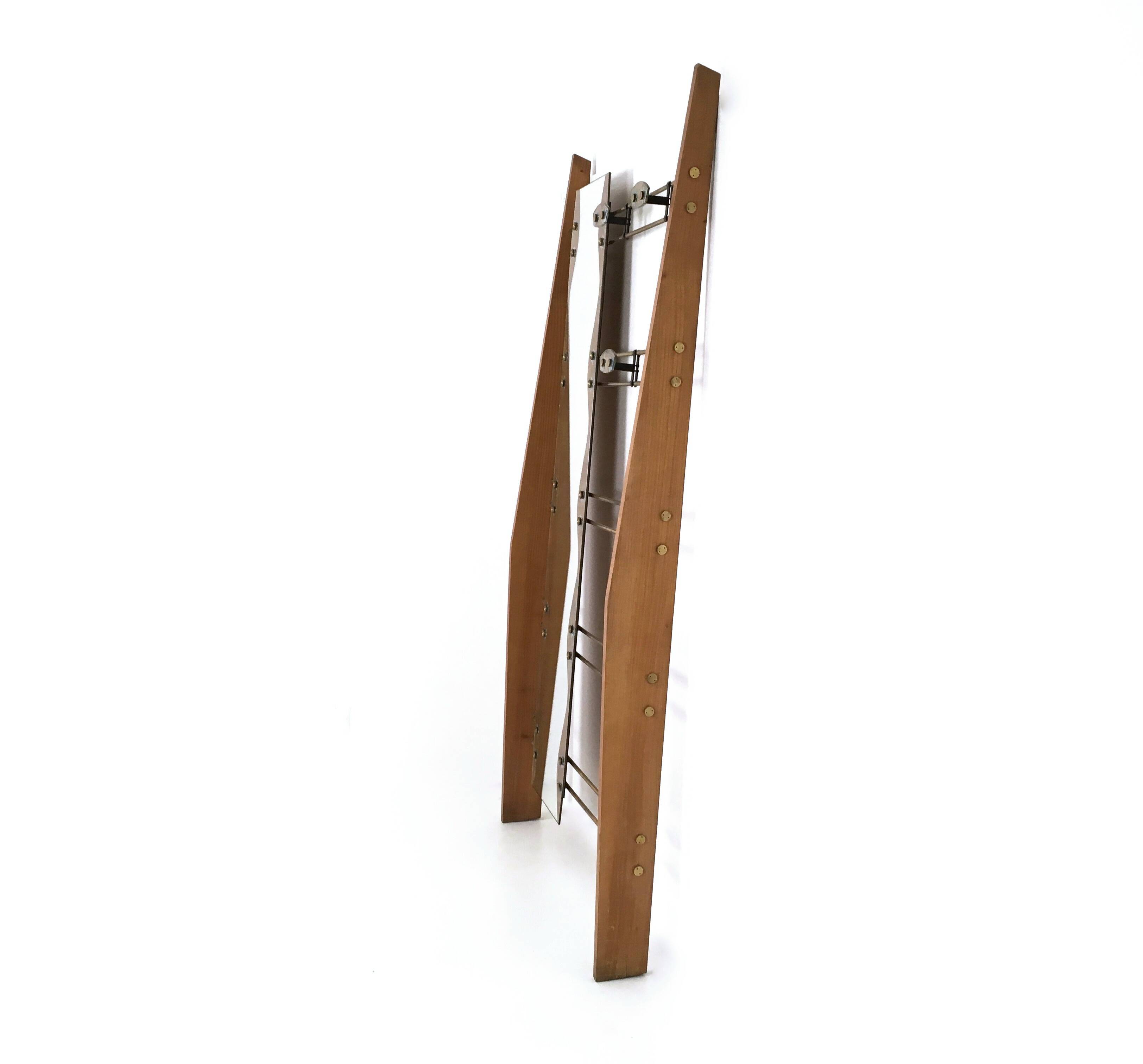 Cherry Veneer Entryway Coat Rack with Mirror, Italy