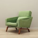 Fauteuil vert, design danois, années 1970, production : Danemark