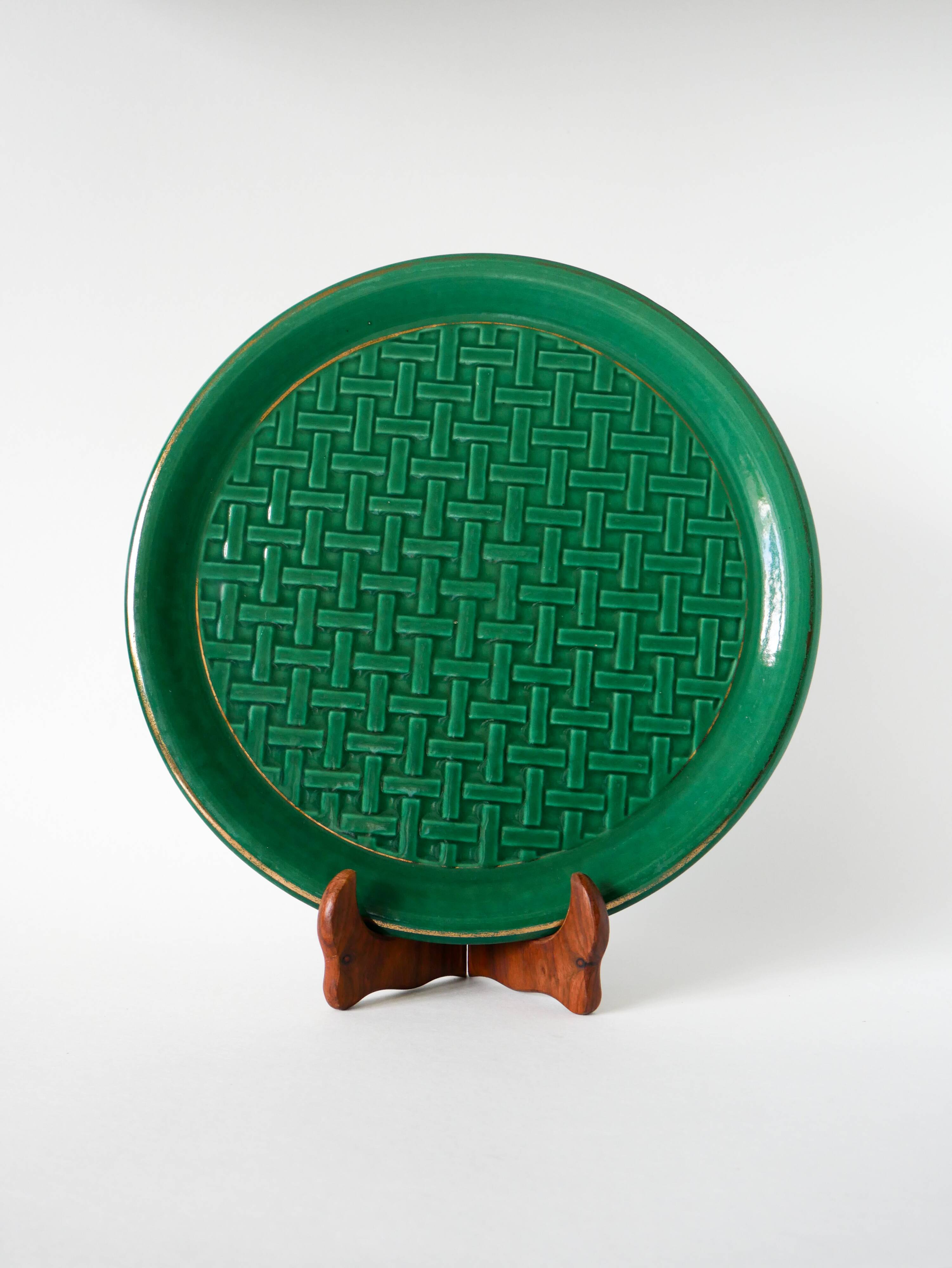 Slush pie dish, woven bamboo model, 1960