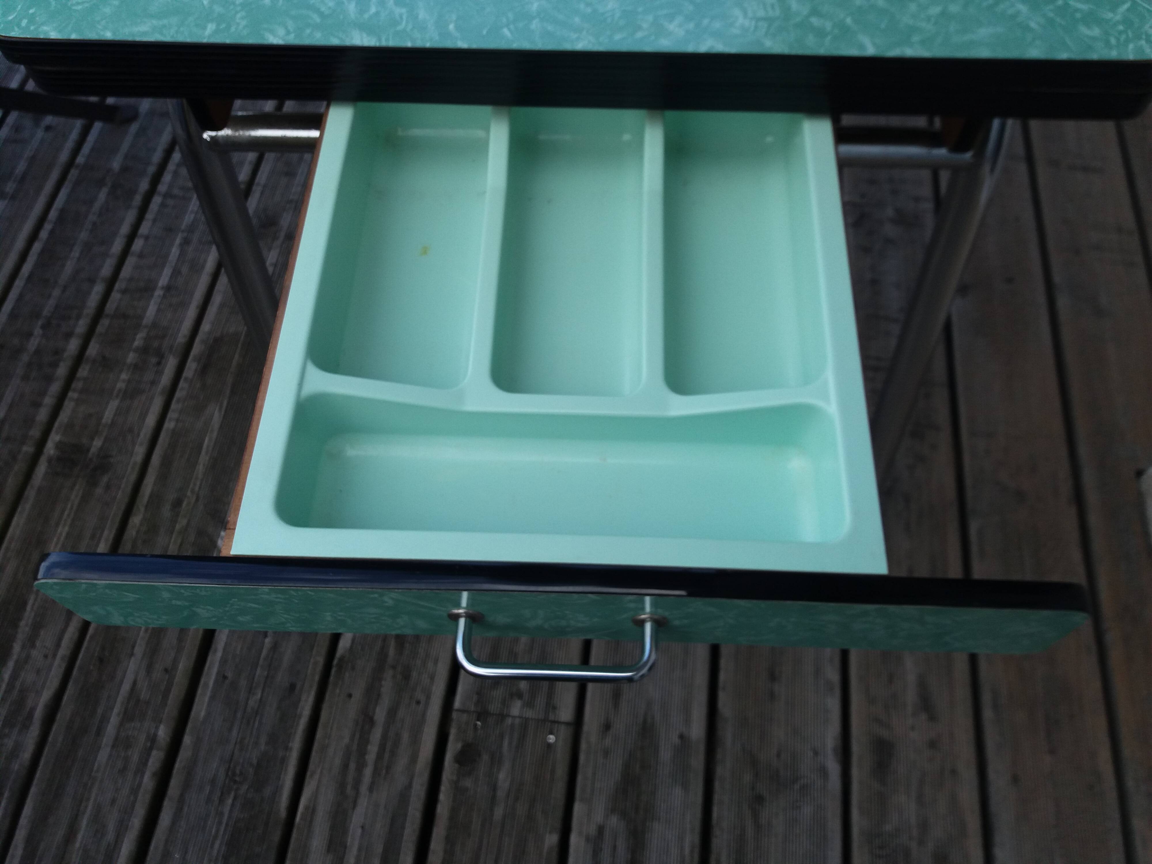 Formica and chrome-plated metal table