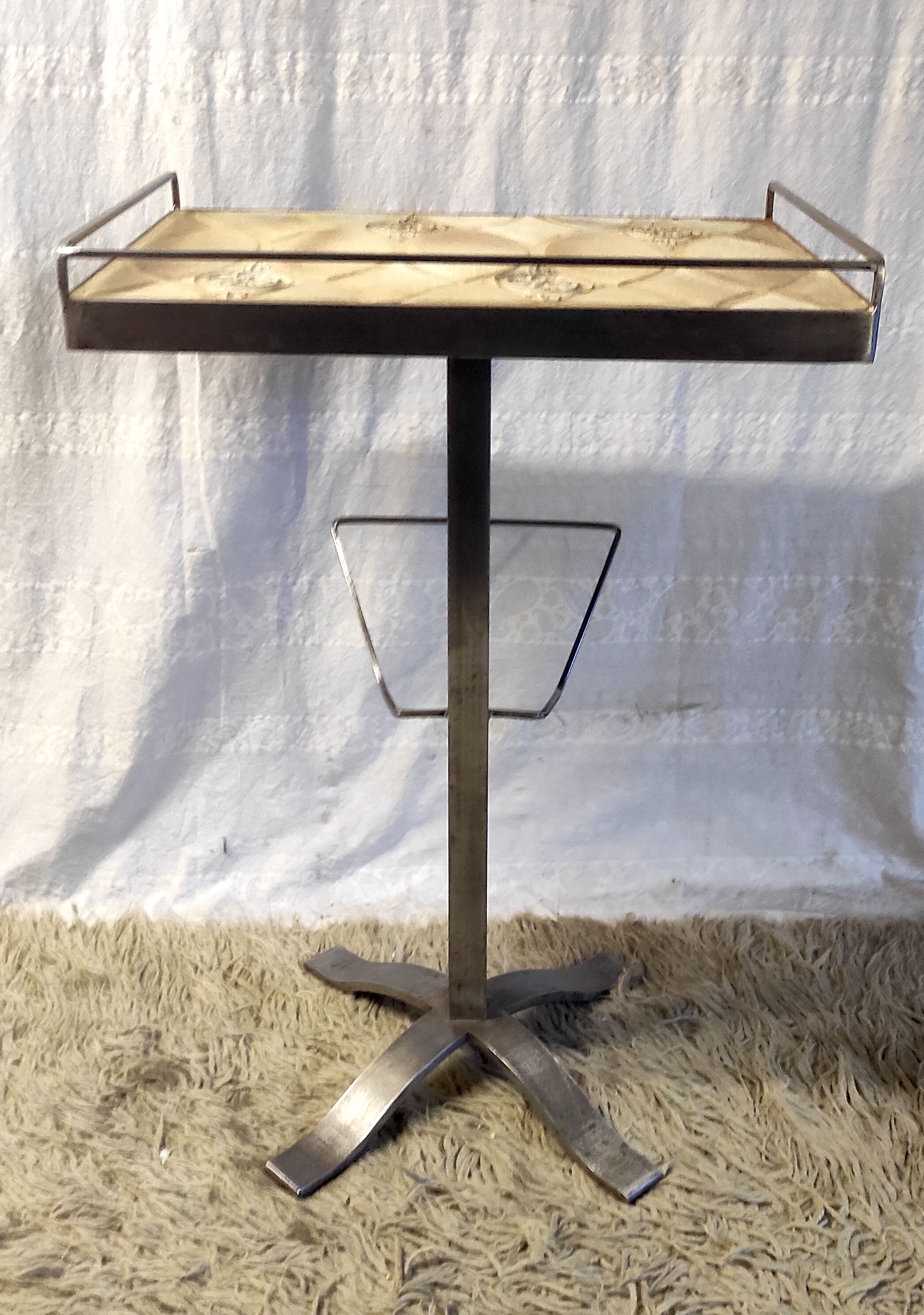 Steel and ceramic side table 70s