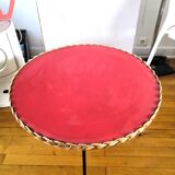 Coffee table wicker and metal design 60s